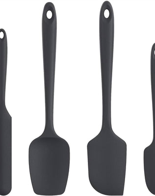 Problems Solved silicone spatula set of 4, heat-resistant up to 315°C, flexible kitchen utensils with colorful handles.