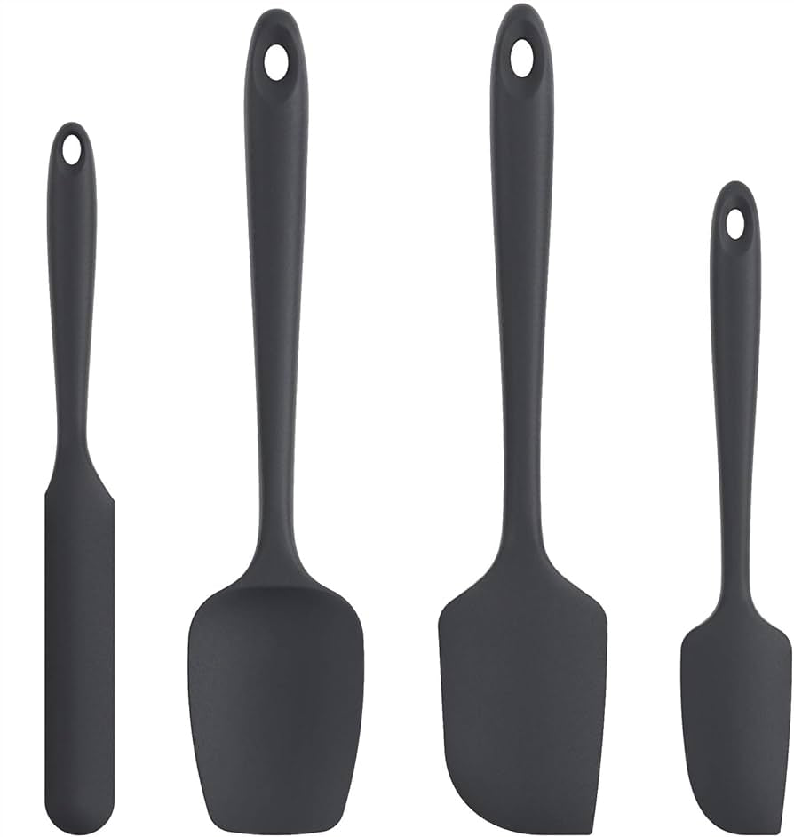 Problems Solved silicone spatula set of 4, heat-resistant up to 315°C, flexible kitchen utensils with colorful handles.