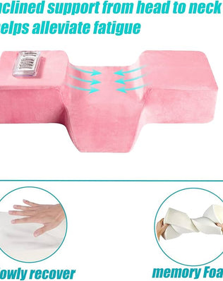 Memory foam eyelash extension pillow by Problems Solved designed for beauty salons, provides neck support during eyelash application.