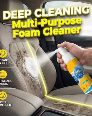 Problems Solved 4-in-1 multi-enzyme foam cleaner for car interior, leather furniture, bathroom, and sofa cleaning tool.