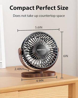 Problems Solved small USB desk fan with three speed settings, compact portable personal desktop fan, silent and easy to use.