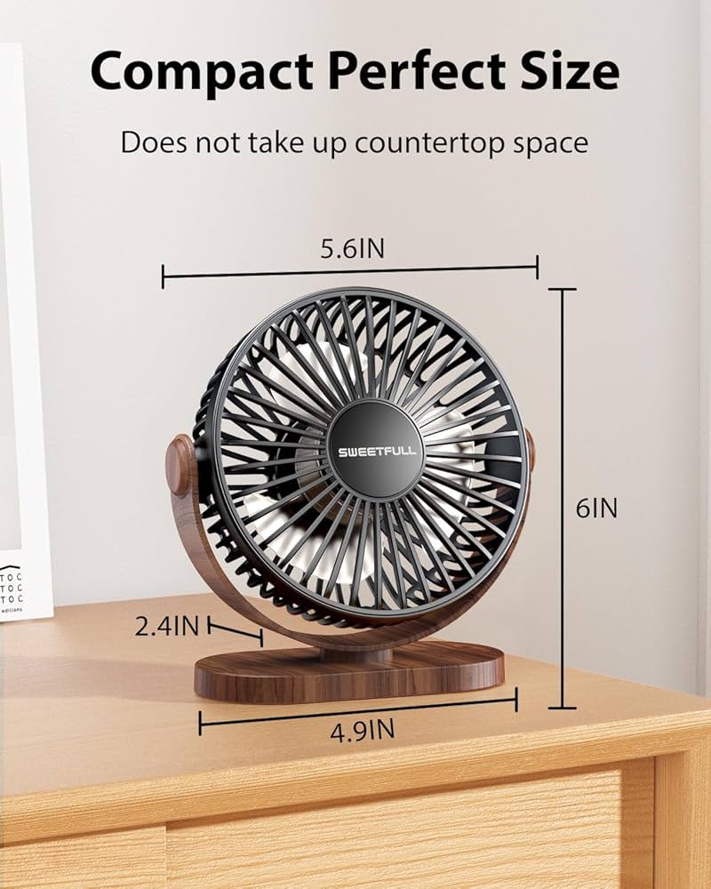 Problems Solved small USB desk fan with three speed settings, compact portable personal desktop fan, silent and easy to use.
