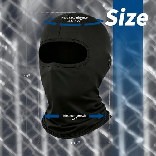 Problems Solved UV protection balaclava for men and women, ideal for motorcycle riding and snowboarding, designed for full face coverage.