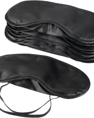 Problems Solved pack of 10 eye masks with nose cushions, soft sleep visors for travel and relaxation.