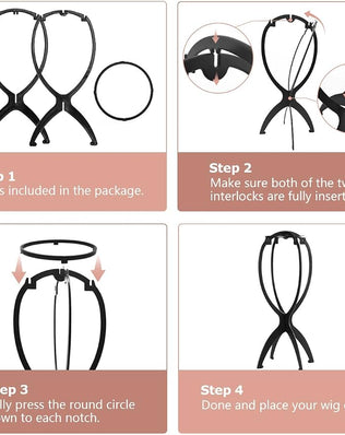 Problems Solved wig stand and wig head for short wigs, 2-pack, display and styling support for hairpieces