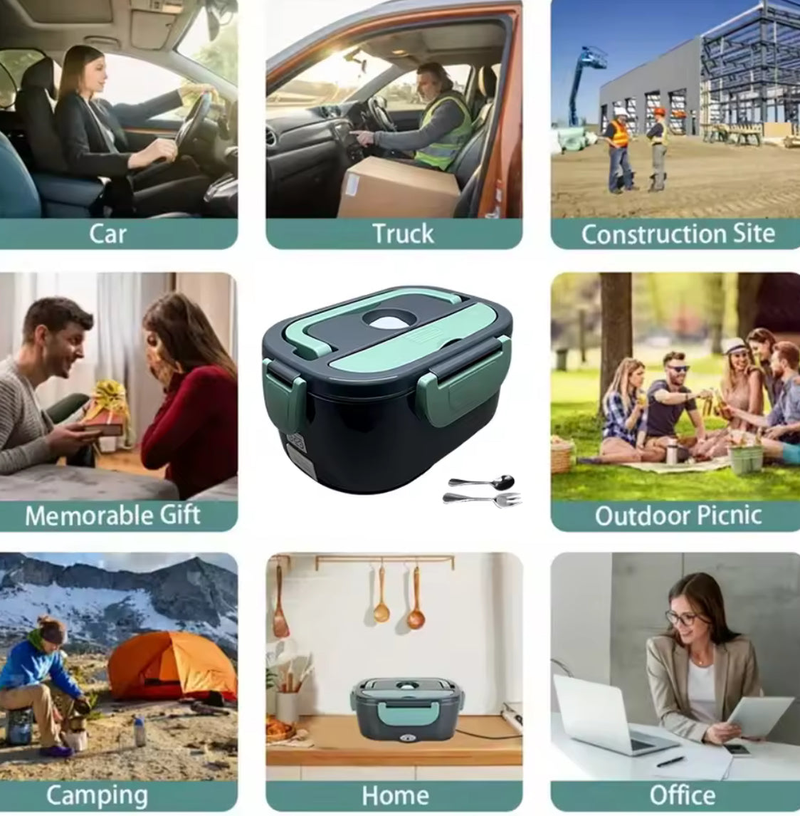 Portable Electric Lunch Box  Stainless Steel Heated Food Container - Problems Solved