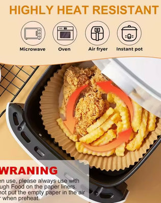 100PCS Air Fryer Disposable Paper Square Round Baking Paper - Problems Solved