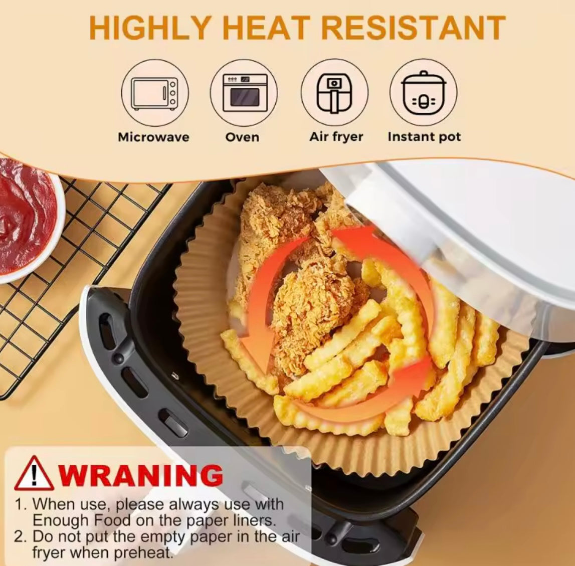 100PCS Air Fryer Disposable Paper Square Round Baking Paper - Problems Solved