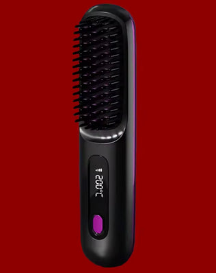 Electric Hair Straightener Brush Portable Fast Heating - Problems Solved