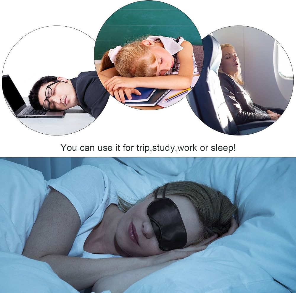 Problems Solved pack of 10 eye masks with nose cushions, soft sleep visors for travel and relaxation.