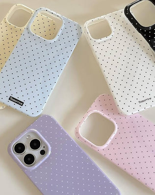 Problems Solved Reownest iPhone 13/14 case with cute polka dot pattern and aesthetic design, showcasing the colorful, playful pattern.