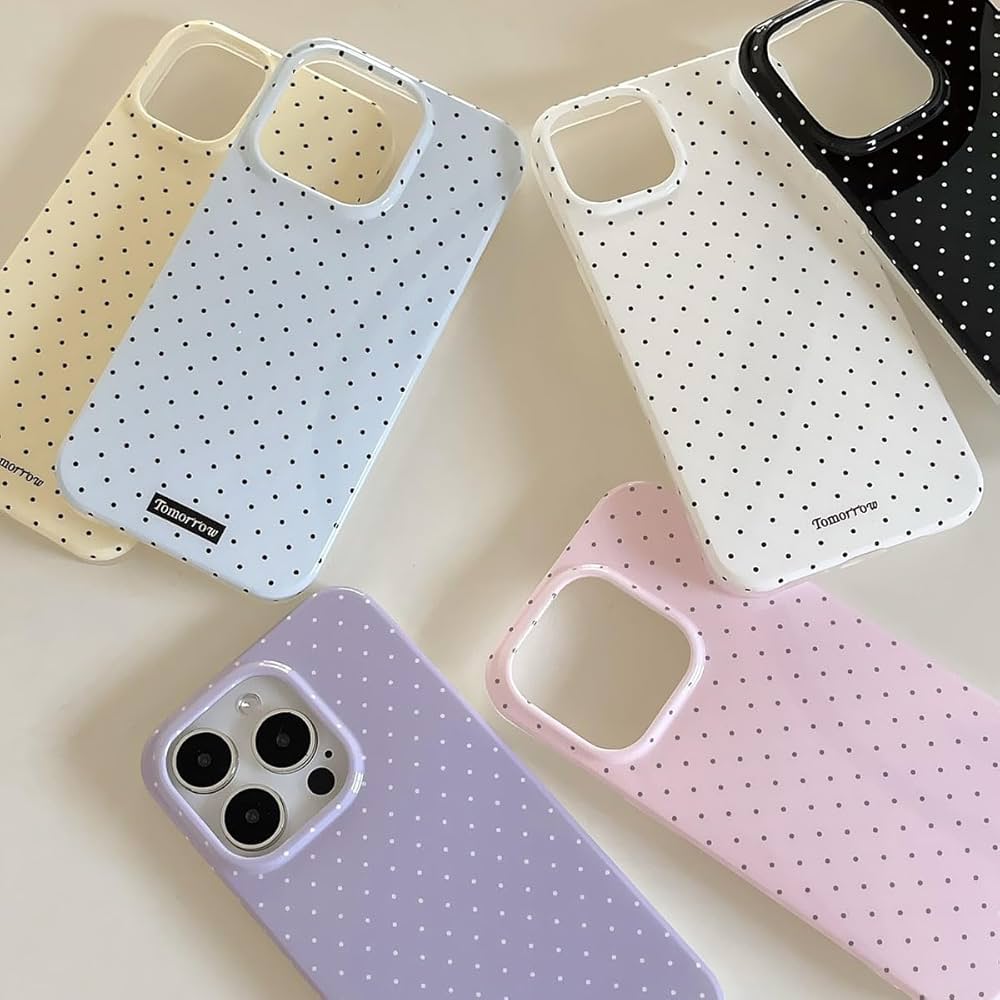 Problems Solved Reownest iPhone 13/14 case with cute polka dot pattern and aesthetic design, showcasing the colorful, playful pattern.