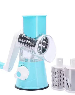 Problems Solved vegetable and fruit slicer grater benchtop drum cutter with multiple blades for efficient slicing and grating.