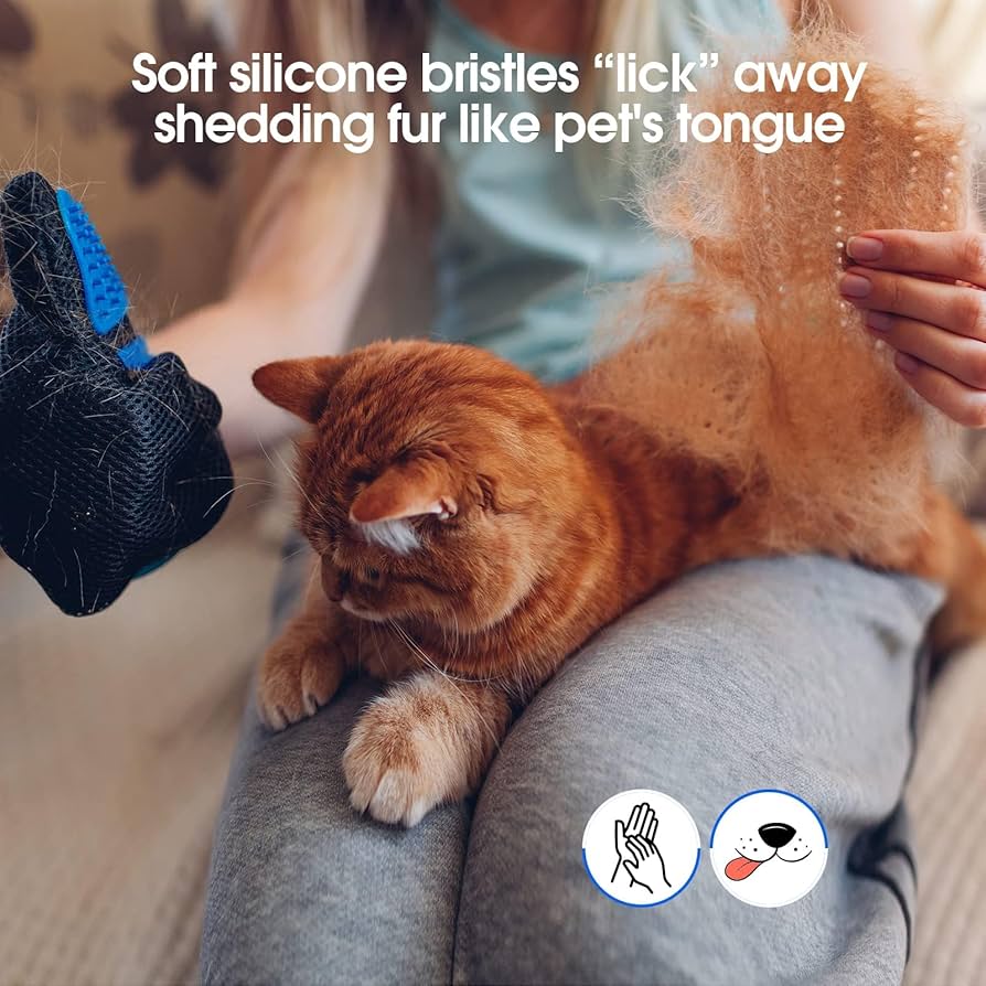 Pet Grooming Glove, Gentle Pet Grooming Glove Brush, Efficient Pet Hair Remover Glove