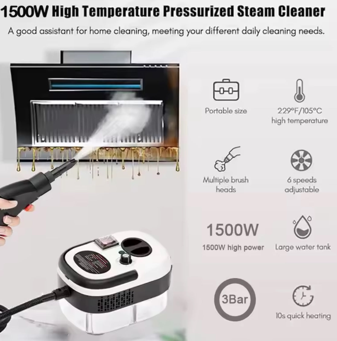 Portable Handheld Steam Cleaner High Temperature Pressurized Cleaning Machine - Problems Solved