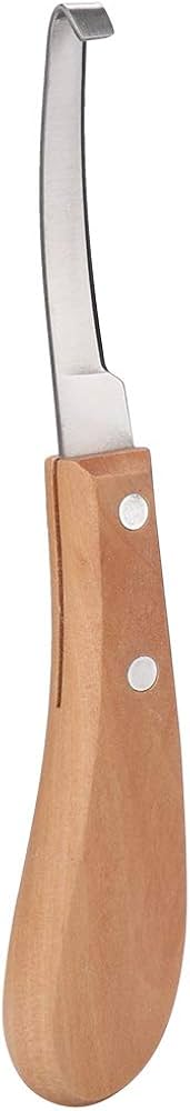 Problems Solved Sharper Hoof Knife for left or right hand farrier tools, featuring a sharp blade for precise hoof trimming.