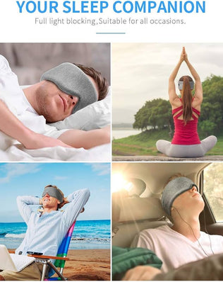 Handmade cotton sleep mask by Problems Solved with soft fabric and light-blocking design for comfortable sleep.