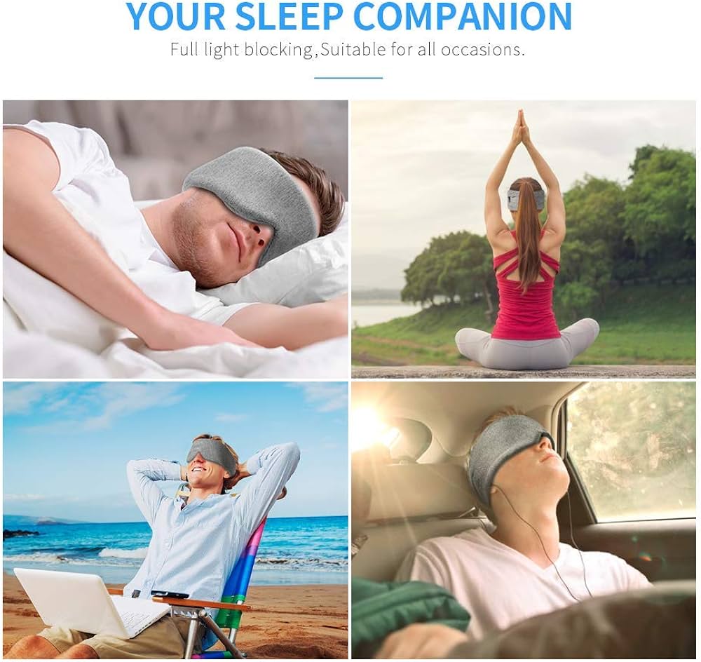 Handmade cotton sleep mask by Problems Solved with soft fabric and light-blocking design for comfortable sleep.