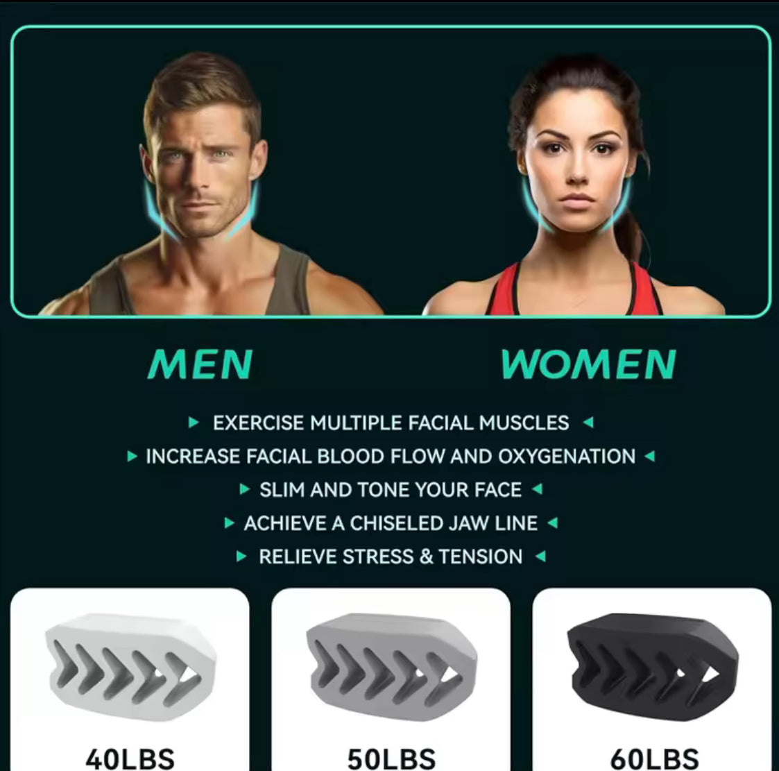 6pcs Silicone Jaw Trainer - Problems Solved