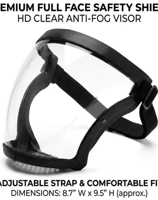 Problems Solved outdoor anti-fog dust protection splash mask for sports riding, with adjustable straps and clear face coverage.