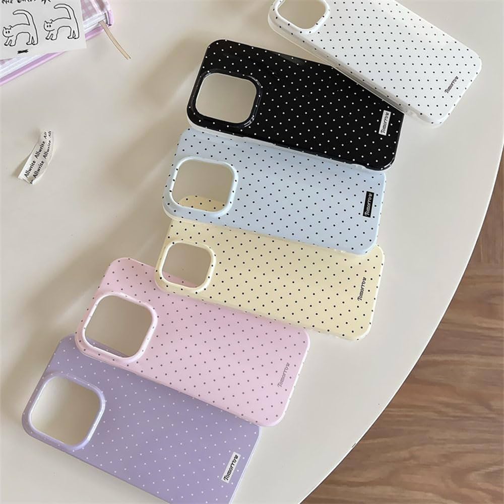 Problems Solved Reownest iPhone 13/14 case with cute polka dot pattern and aesthetic design, showing the colorful, patterned phone cover.