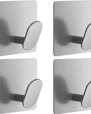 4PCS Stainless Steel Bathroom Robe Hooks Adhesive Wall Hook - Problems Solved