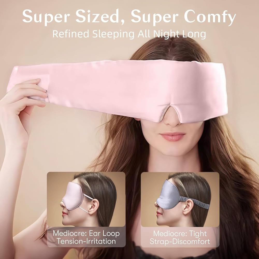 Problems Solved silk sleep mask for women and men, Mulberry silk eye mask, soft, luxurious sleep aid for restful nights