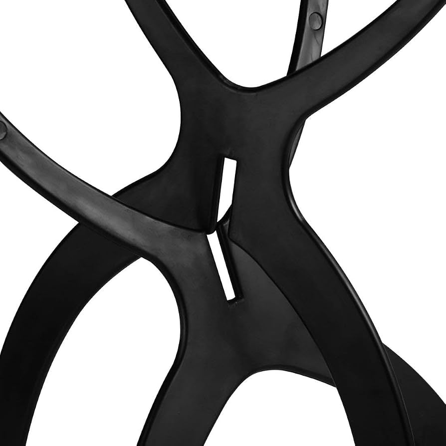 Three black tall wig stand heads from Problems Solved, adjustable wig holders for styling and display.