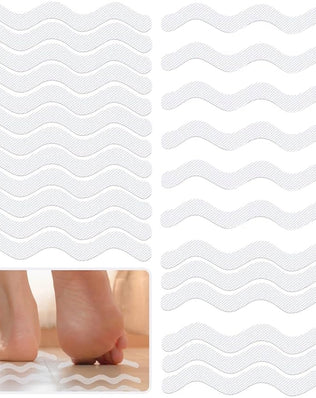 24-piece self-adhesive shower stickers non-slip shower mat by Problems Solved, showing textured, colorful anti-slip bathroom safety stickers.