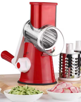 Problems Solved vegetable and fruit slicer grater benchtop drum cutter with stainless steel blades for versatile food preparation.
