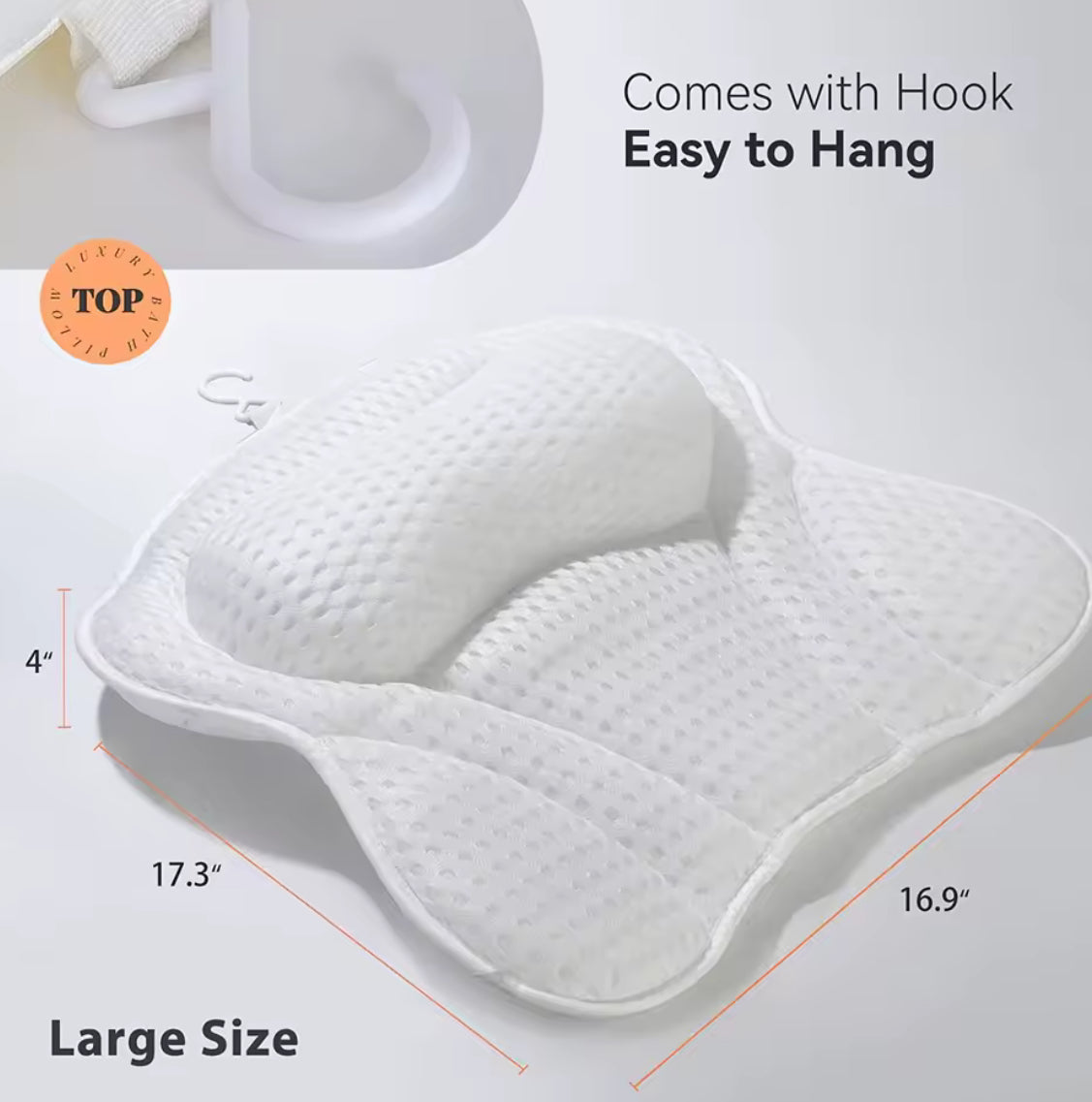 Bathtub Pillow for Neck & Back Support with Strong Suction - Problems Solved