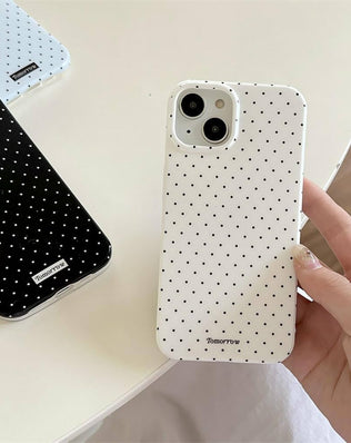 Problems Solved Reownest iPhone 13/14 case with cute polka dot pattern, aesthetic design, protective phone cover for Apple devices.