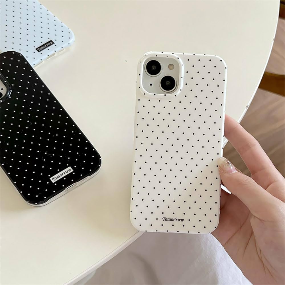 Problems Solved Reownest iPhone 13/14 case with cute polka dot pattern, aesthetic design, protective phone cover for Apple devices.