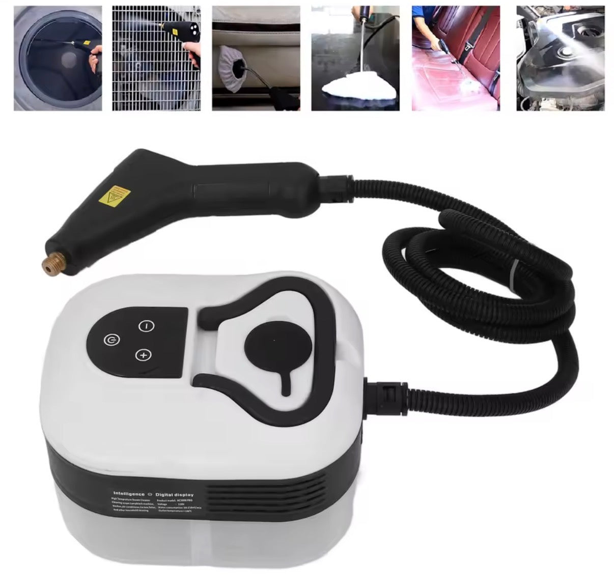 Problems Solved handheld steam cleaner with a sleek, portable design for versatile cleaning of furniture and surfaces.
