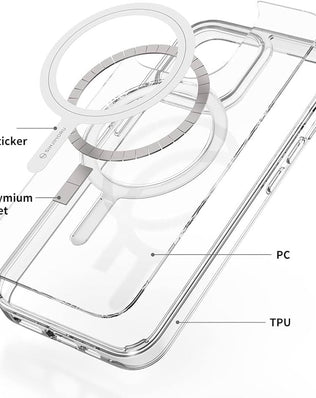 Shockproof iPhone Case with MagSafe, PC & TPU Clear Phone Case for iPhone 13 mini