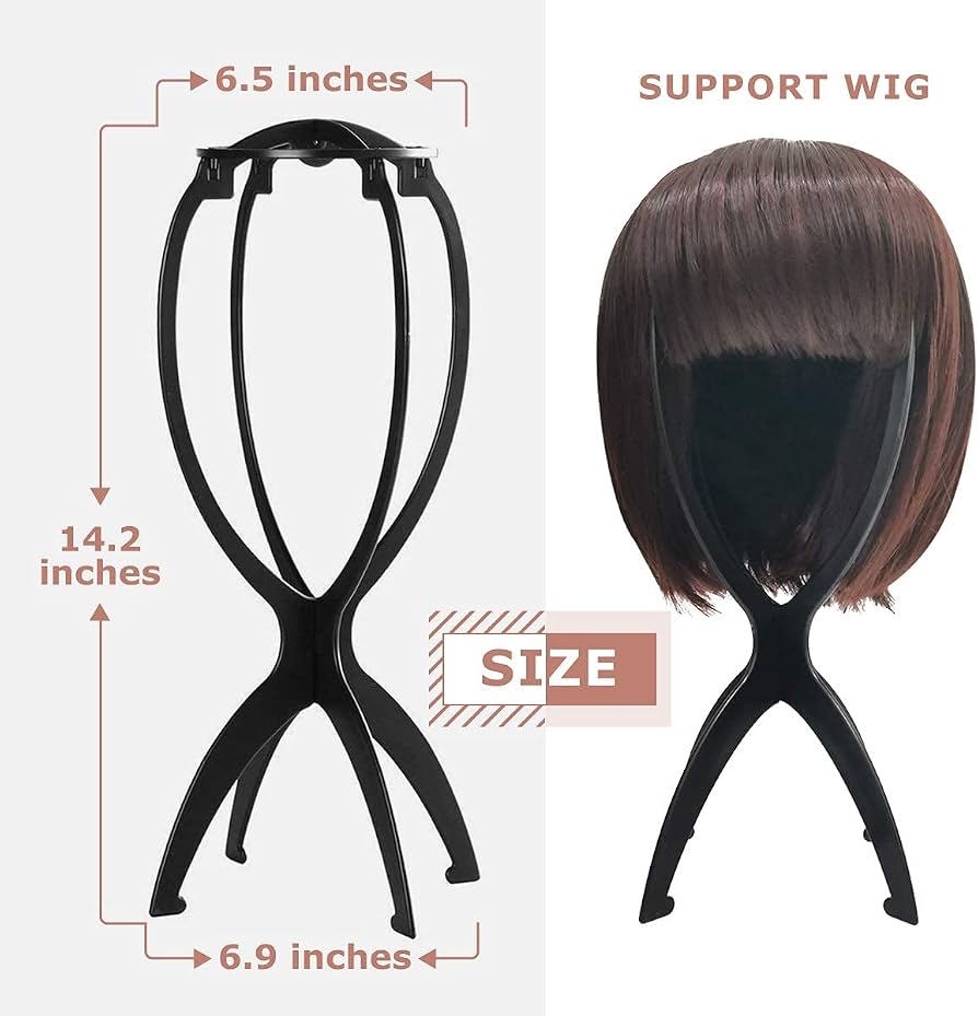 Two Problems Solved wig stands with short wig heads, mannequin heads for styling and display of short wigs, 2-pack set.