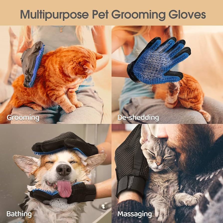 Pet Grooming Glove, Gentle Pet Grooming Glove Brush, Efficient Pet Hair Remover Glove
