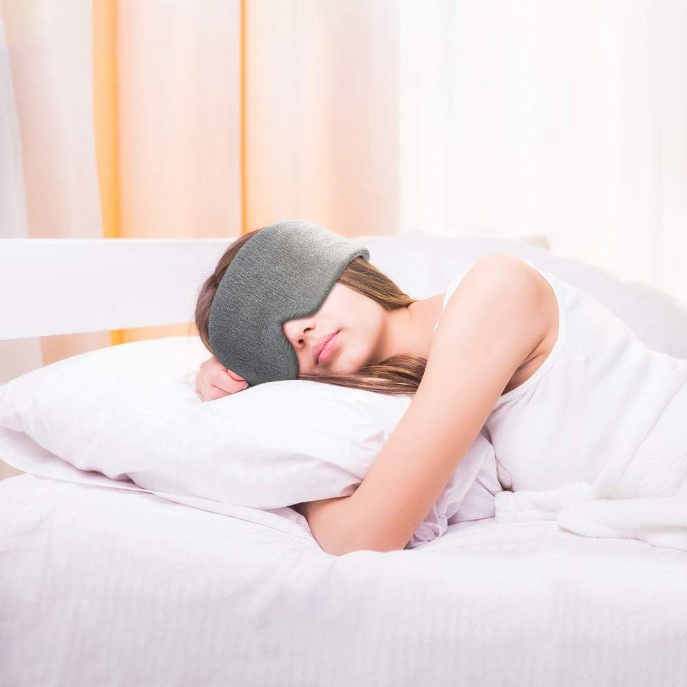Handmade cotton sleep mask by Problems Solved, soft light-blocking eye mask for comfortable sleep and relaxation.