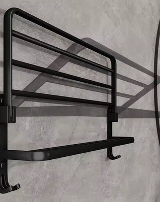 Matte Black 50CM Folding Holder With Hook Towel Holder adhesive - Problems Solved