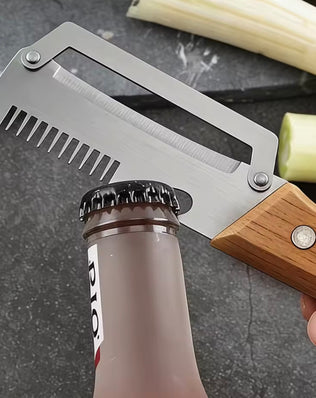 Problems Solved wooden vegetable peeler with ergonomic handle, designed for easy peeling of fruits and vegetables.