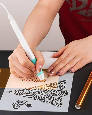 Problems Solved hot foil pens and roll set for card making, scrapbooking, and craft projects, featuring metallic foil drawing tools.