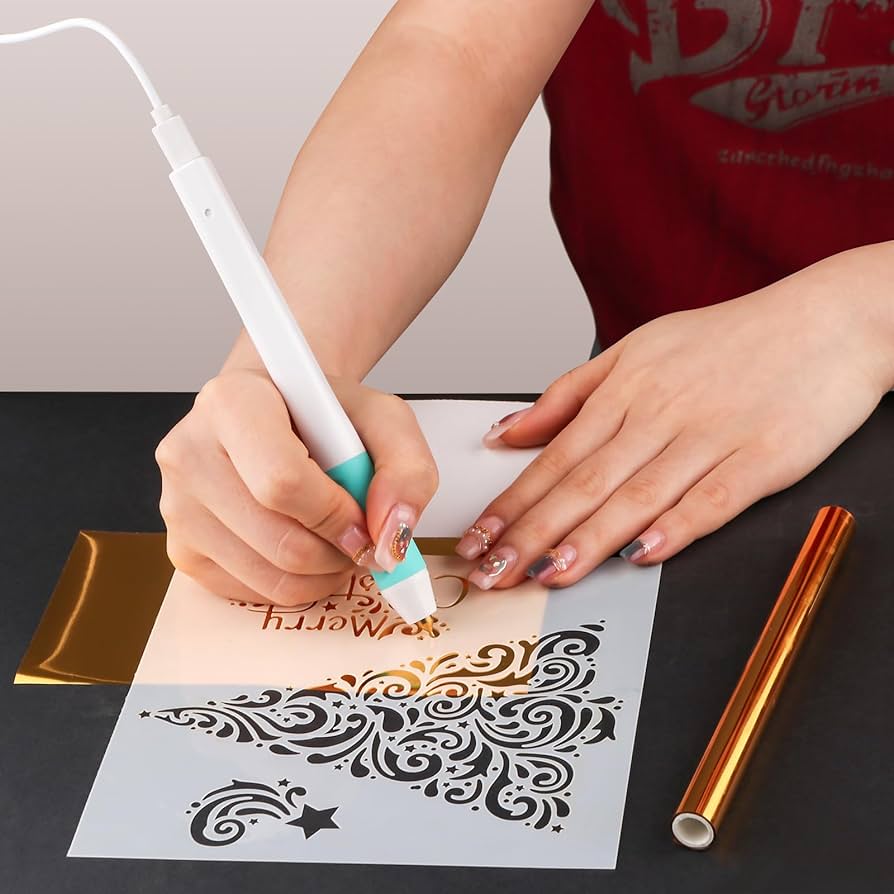Problems Solved hot foil pens and roll set for card making, scrapbooking, and craft projects, featuring metallic foil drawing tools.