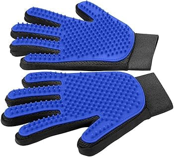 2 Grooming Gloves, Hair Remover for Dogs and Cats, Massaging and Soft