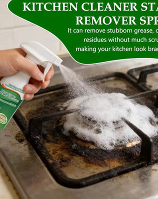 Problems Solved 2PCS kitchen and bathroom foaming remover spray bottles with white foam for cleaning surfaces and fixtures.