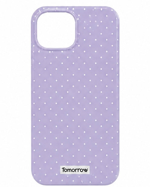 Problems Solved Reownest iPhone 13/14 case with cute polka dot pattern and aesthetic design, showing the protective cover on an iPhone.