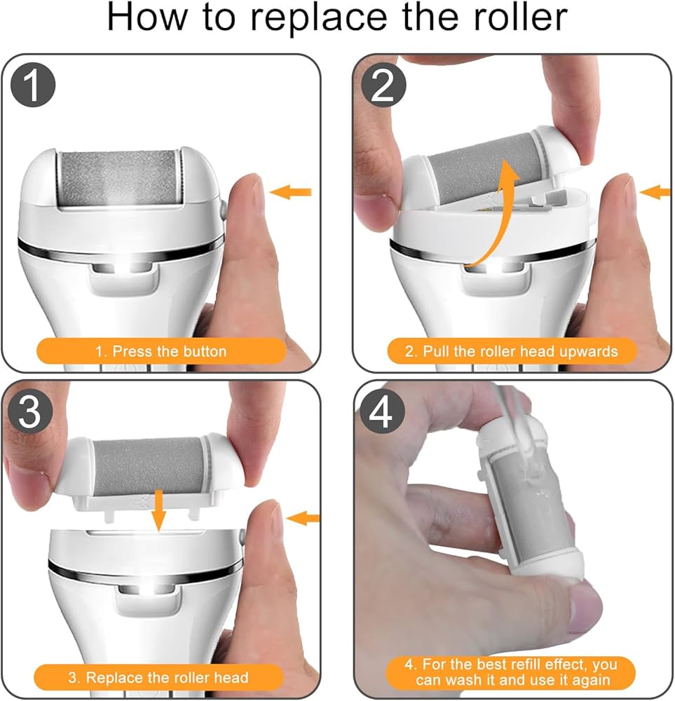 Set of 6 Problems Solved replacement roller refills for foot pedicure foot file, ideal for smoothing and exfoliating feet.