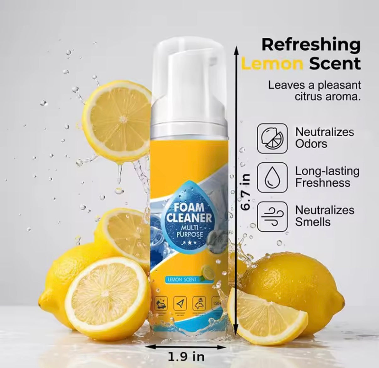 Problems Solved 4-in-1 multi-enzyme foam cleaner for car interior, leather, bathroom, sofa, and multi-surface cleaning tool.