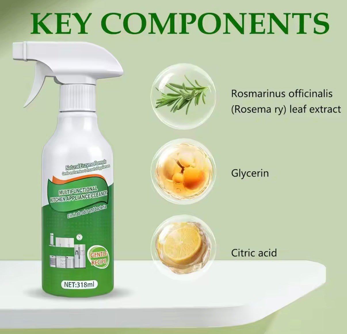 Problems Solved 2-pack foaming bathroom and kitchen remover spray bottle with easy-to-use foam spray for cleaning surfaces.