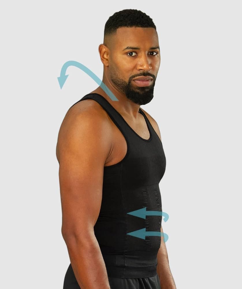 Men's posture corrector vest by Problems Solved, designed to improve back and shoulder alignment and reduce back pain.