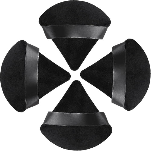 Problems Solved 4pcs triangle velvet powder puffs for pressed makeup, soft sponge applicators for setting and blending powder.